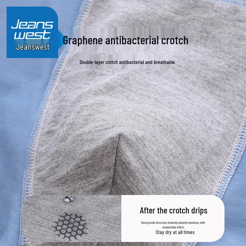 JEANSWEST Мужские хлопковые антибактериальные боксеры-брифы, 4 шт.