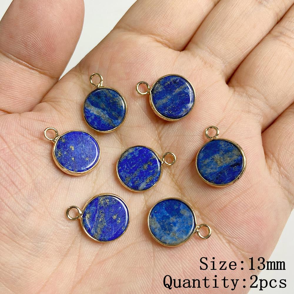 Natural Blue Lapis Lazuli Connector Charms Pendant Stone Warter Drop Teardrop Heart Pendants Charm For Jewelry Making Necklaces
