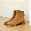 Осенне-зимний дизайн Женские ботильоны Сексуальные на толстом высоком каблуке Металлический заостренный носок Современные короткие ботильоны для женщин