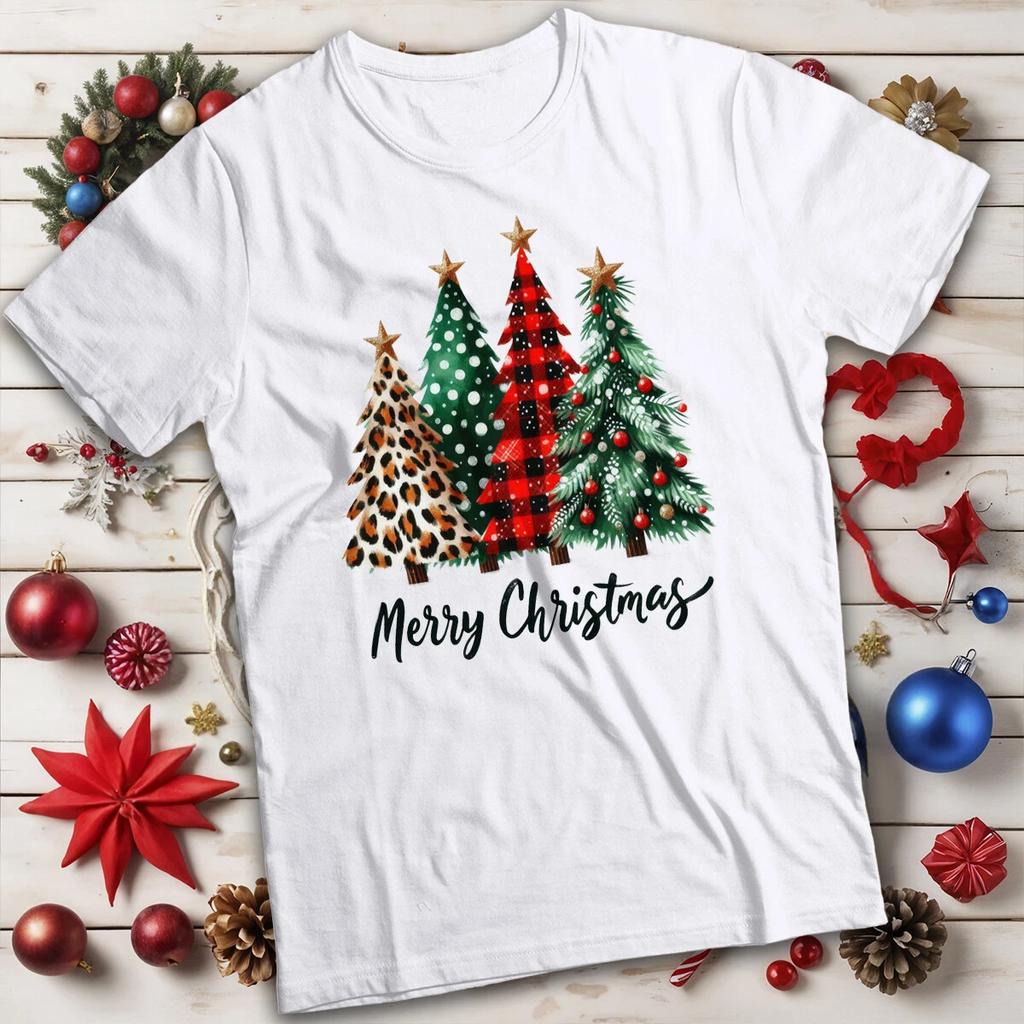Mens and Womens Christmas Tree Graphic Christmas T-Shirt Tee for Adults #MC