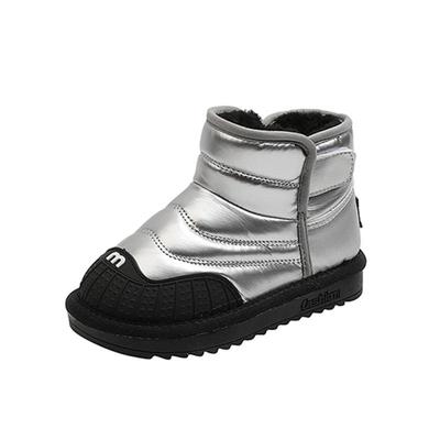Зимние детские кожаные водонепроницаемые зимние сапоги, новые утепленные хлопковые сапоги