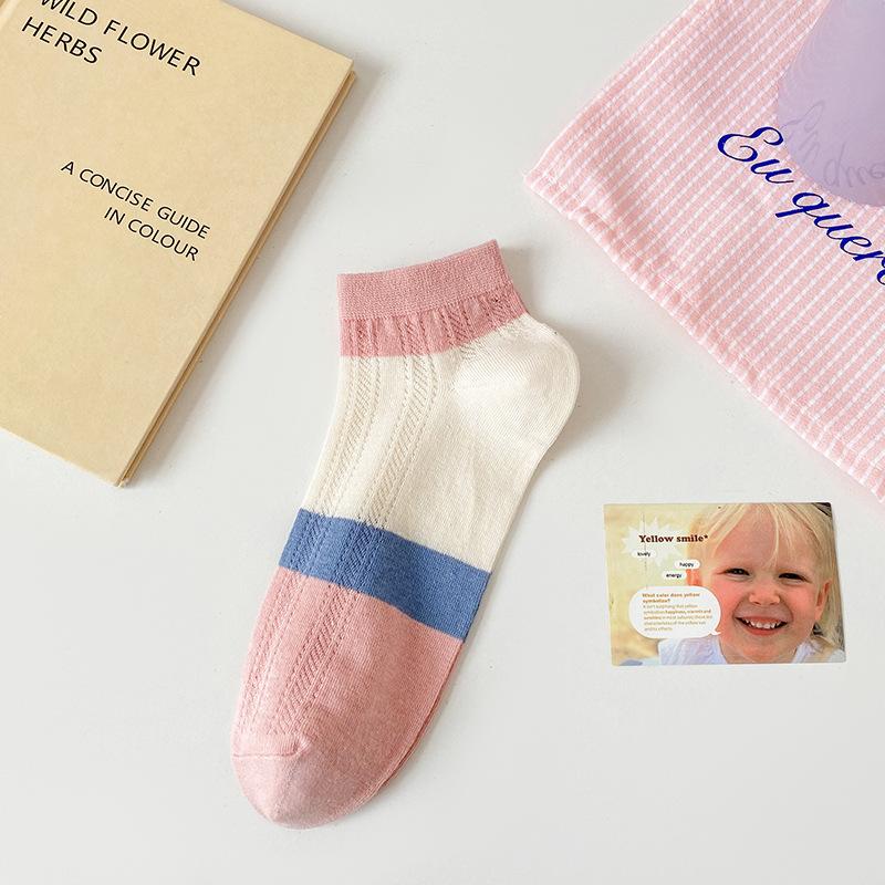 Женские весенне-летние короткие хлопковые носки, дышащие носки-лодочки, впитывающие пот сетчатые носки, летние тонкие мультяшные короткие носки для девочек, тренд