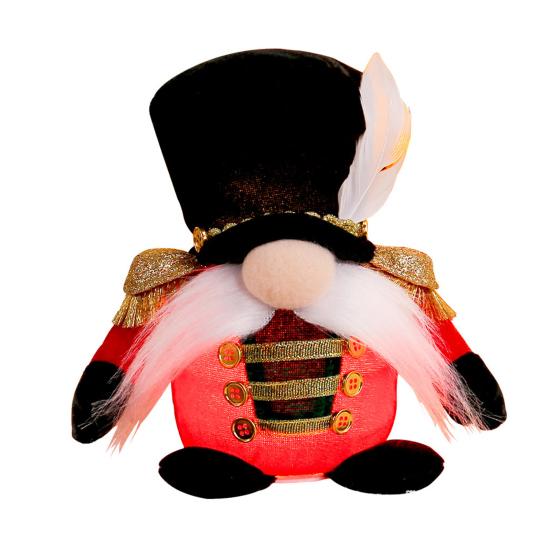 Light Up Christmas Gnome LED Christmas Plush Soldier Gnome Doll Glowing Faceless Dwarf Ornament for Home Table Decor