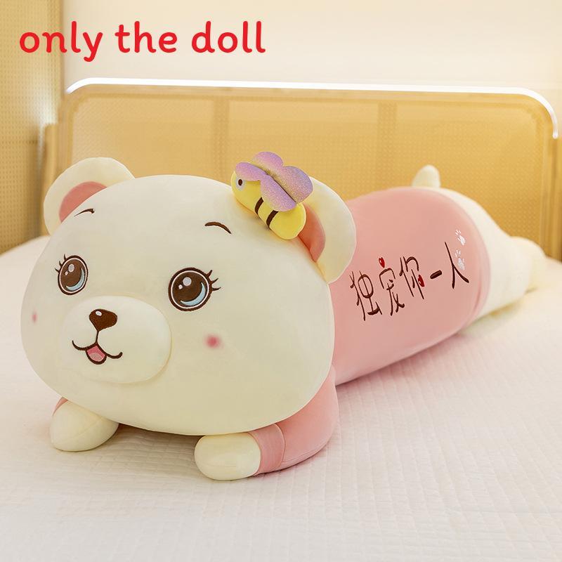 Cute Rabbit Plush Toy With Bow And Embroidery Design For Sleep Kids Girls Girl Bedroom Decor