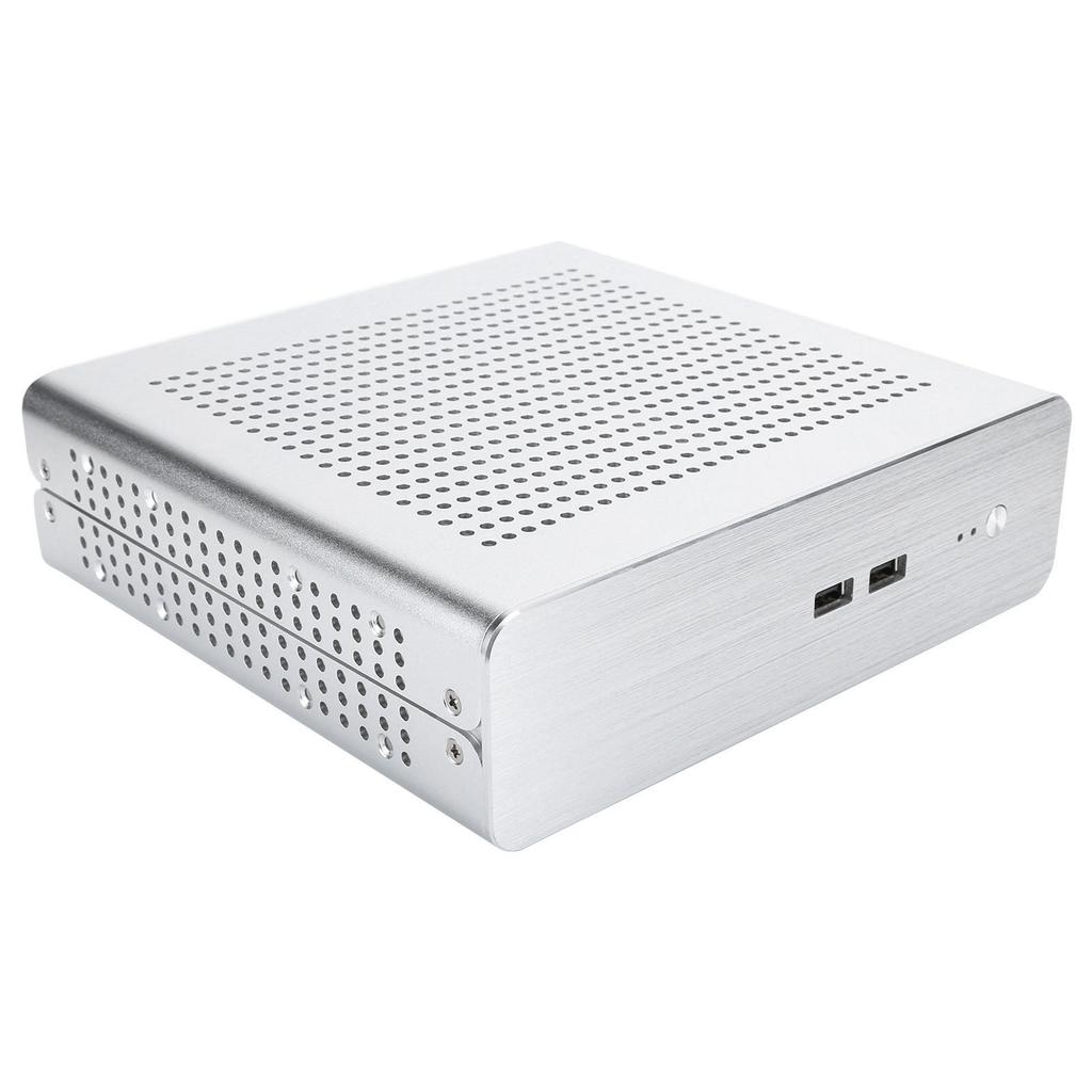G60S Корпус HTPC Полностью алюминиевый Блок питания ATX Корпус ITX для настольного компьютера(Серебряный USB2.0)