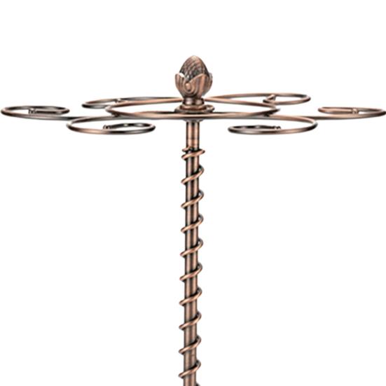 Wine Glass Rack with 6 Hooks Non-slip Stable Base Easy Cleaning Spiral Style Storage Iron Elegant Freestanding Stemware Holder Bar Supplies
