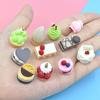 Hot Sale New 3d Artificial Mousse Crepe Cake Design Miniature Dessert Resin Charms for Keyring Bag Shoes