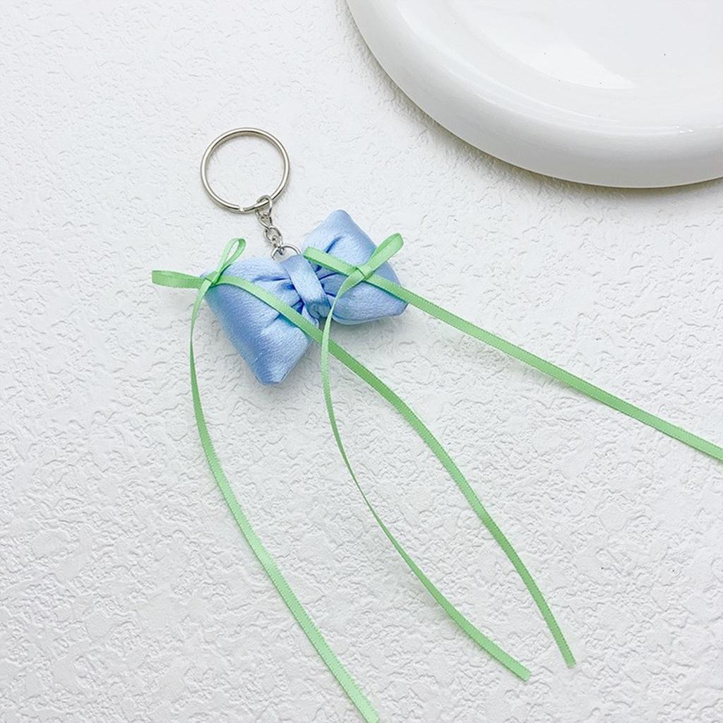 Sweet Ribbon Bowknot Keychain Pendant Keyring Charm Lovely Hanging Decorations for Purse Bag Backpack Handbag Wallet