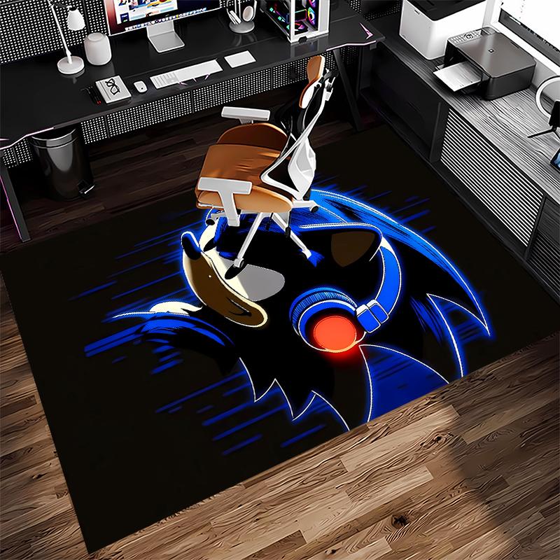 1pc Sonic the Hedgehog Print Area Rug - Soft,Washable Non-Slip Indoor Mat for Office Chairs,Living Room,Home Office Decorative Rug