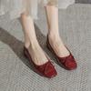 Retro Bow Patent Leather Women's Ballet Flats Autumn Slip-On Casual Shoes Round Toe Burgundy Loafers Zapatos De Mujer