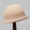 French Vintage Style Rolled Brim Cloche Cap Casual Felt Fisherman Hat, Breathable Non-Stretch Material with Embossed Craftsmanship