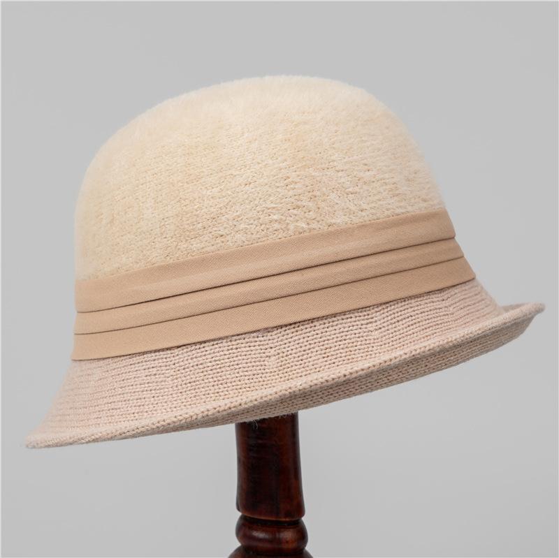 French Vintage Style Rolled Brim Cloche Cap Casual Felt Fisherman Hat, Breathable Non-Stretch Material with Embossed Craftsmanship