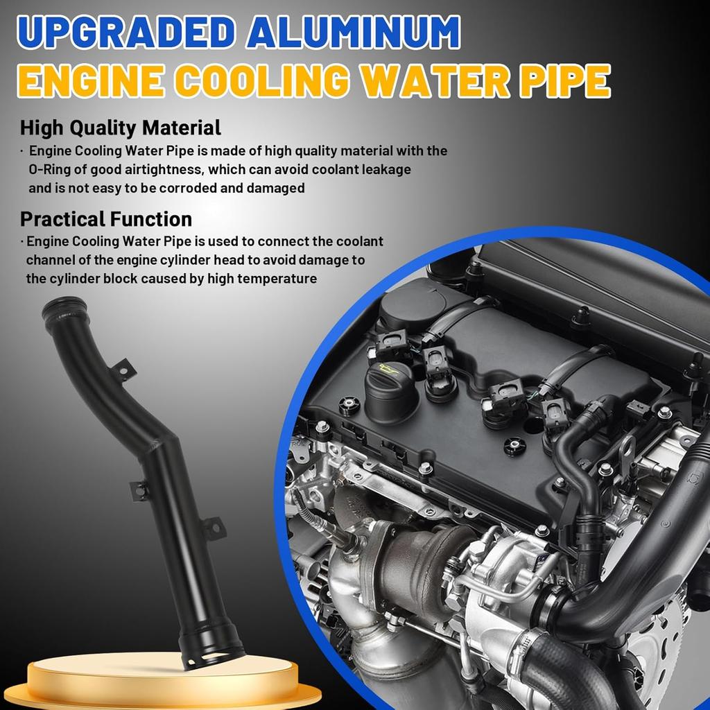 Улучшенный алюминиевый патрубок системы охлаждения двигателя, совместимый с Mini Cooper R55 R56 R57 R58 R59 R60 R61, Замена шланга от термостата к водяному насосу