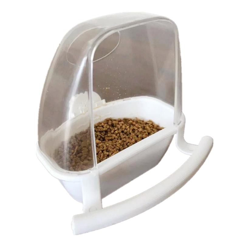 Parakeet Food Dispenser No Mess Plastic Parrot Feeder with Perch Cage Accessories for Small Bird Cockatiel Finch