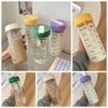 Alarm Clock Sports Water Bottle Large Capacity Outdoor Glass Straw Cup  Primary School Students