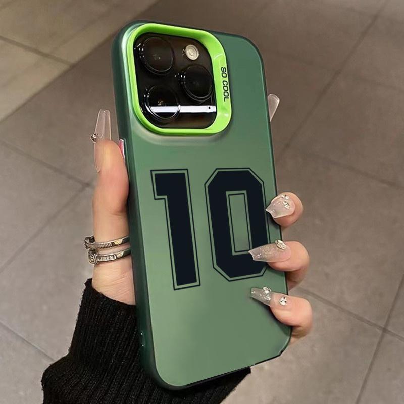 Чехол для телефона для iPhone 16 15 14 Pro Max 11 12 13 Pro 7 8 Plus SE X XS Счастливые числа Футбол Гальваническое покрытие Противоударный чехол