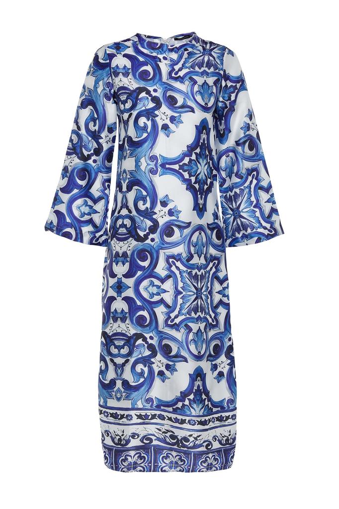 Женская мода новое вечернее платье в хиджабе синее атласное вечернее платье с этническим рисунком