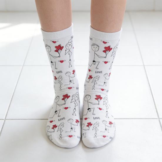 Носки на День святого Валентина, носки с рисунками нахальных грудей, эластичные забавные носки до середины икры для мужчин и женщин, подарок на День святого Валентина, годовщину для него/нее