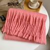 2025 Autumn/Winter New Women'S Extended Thick Solid Color Mohair Scarf Coarse Braid Student Shawl Neck