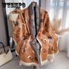 Imitation Cashmere Warm Scarf Vintage Print Short Beard Shawl Air-conditioned Windproof Wrap Autumn Winter Coldproof Female