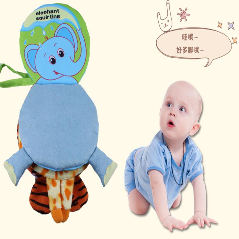Jollybaby Книжка из ткани с животными Книжка с заданиями Детская игрушка из ткани Развивающие книги Обучающие книги
