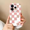 Чехол для Redmi Note 14S 12S 11S 12Turbo 11 12 14 12R 11E 11T Pro Plus 4G 5G Retro Grid Pattern Liquid Silicone Premium Protection Cover для Redmi Capa