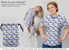 oneOone Cotton Flex Medium Blue Fabric Floral Sewing Fabric By The Yard Printed Diy Clothing Sewing Supplies 40 Inch