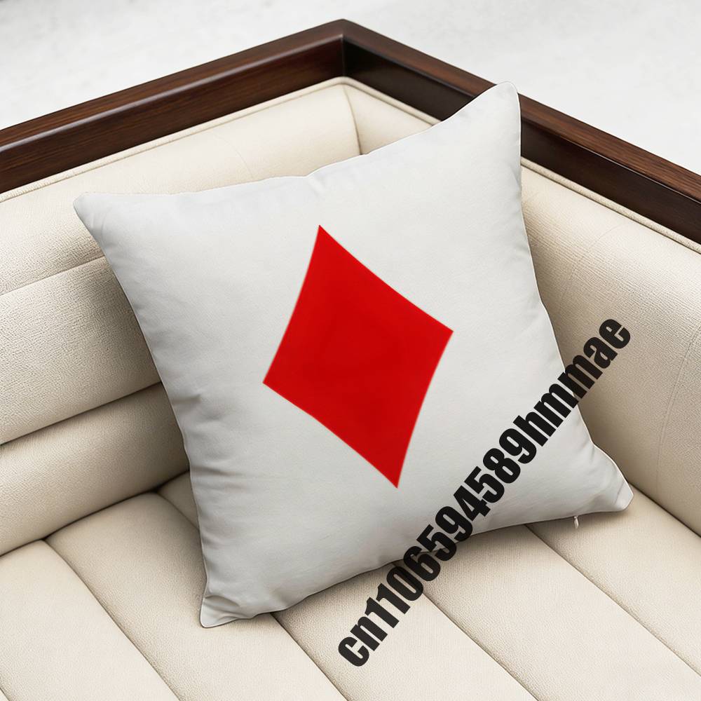 For Playing Cards Poker Red Heart Spades King Queen Throw Pillow Case Sham 45X45Cm 40Cm Square Car Pillowcase Pad Cushion Cover