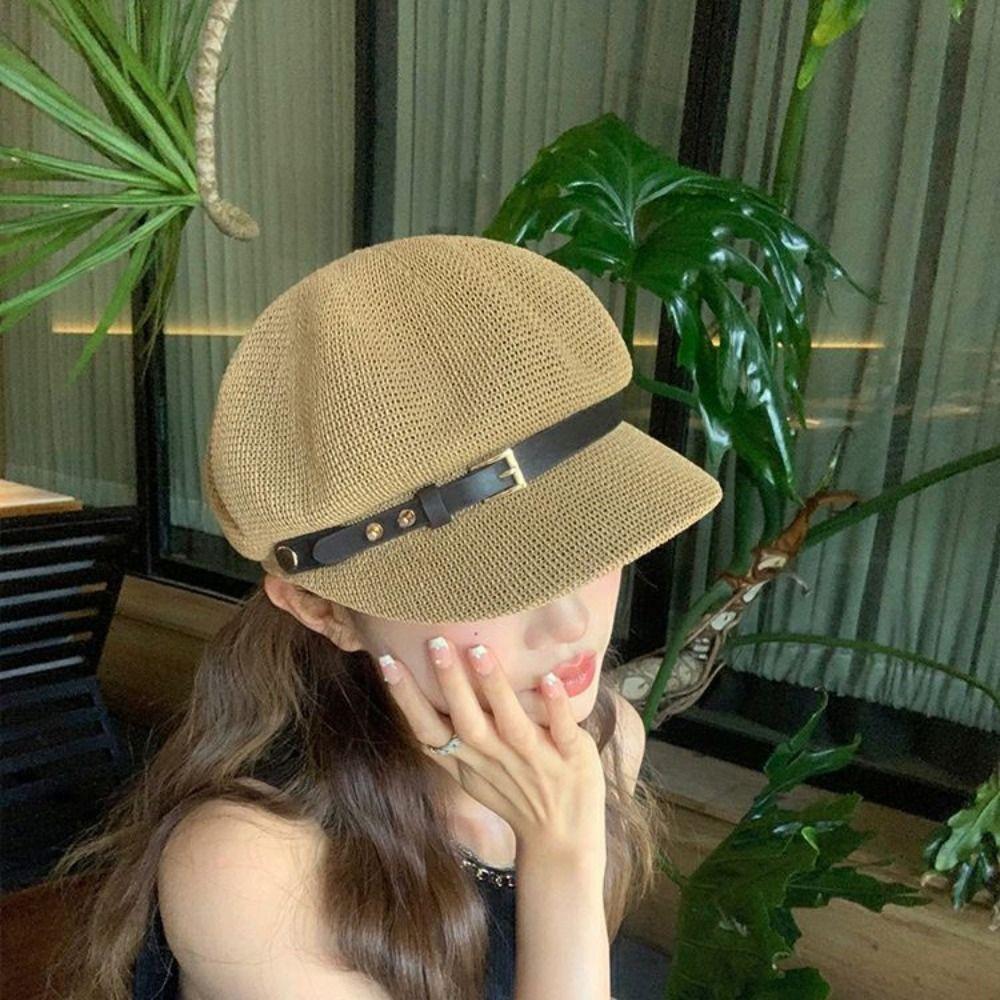 Breathable Women's Beret Thin Octagonal Hat New Female Baseball Cap Beach