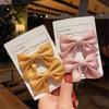 2Pcs Cute Little Girl Solid Color Bowknot Barrettes Baby Hairpins Kids Hair Clips Bow Headgear
