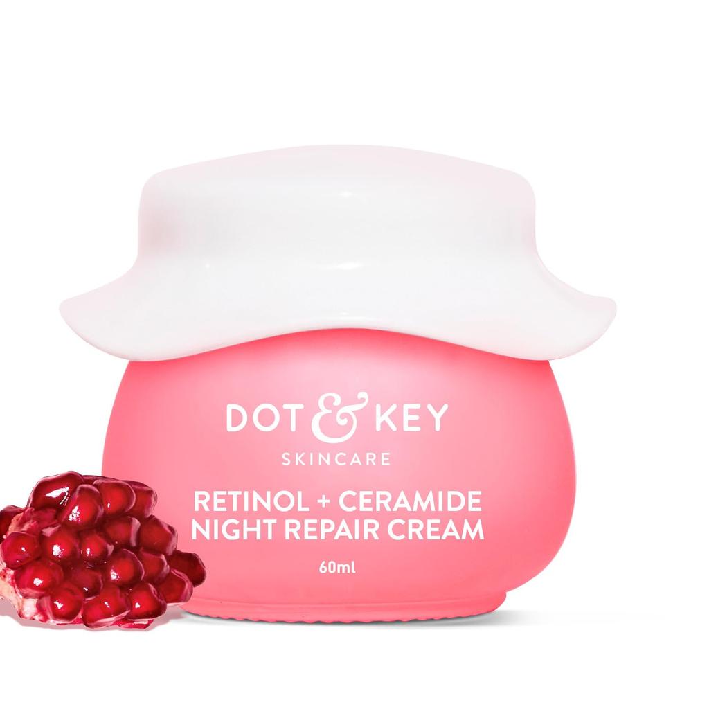 Dot & Key Ночной восстанавливающий крем с ретинолом + керамидами | Антивозрастной крем для женщин и мужчин | Уменьшает мелкие морщины и морщины | Без масел и нелипкий Moi