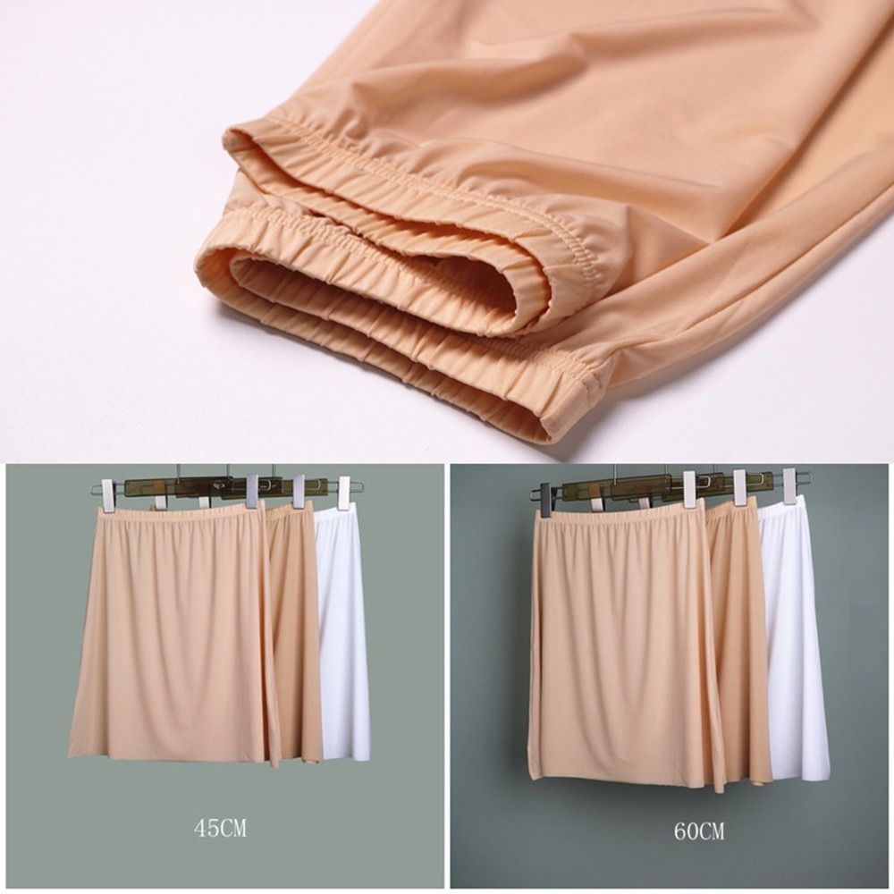For Girl Ice Silk Underskirt Safety Underskirt Slips Women Long Petticoat Underskirt Half Slips
