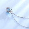 Umcho 2.25ct Natural Blue Topaz Gemstone Pendants For Women Heart Jewelry Wedding Valentine's Day Gift