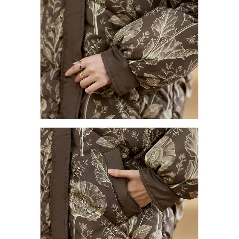 WTEMPO Большие размеры, пуховики на молнии, женские зимние короткие стеганые куртки с капюшоном и принтом, повседневные свободные толстые пальто с карманами