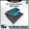 Беспроводное автомобильное зарядное устройство Qi 15 Вт, быстрая зарядная панель для Toyota Camry 2018-2022, автомобильные аксессуары, беспроводная зарядка, держатель центральной консоли