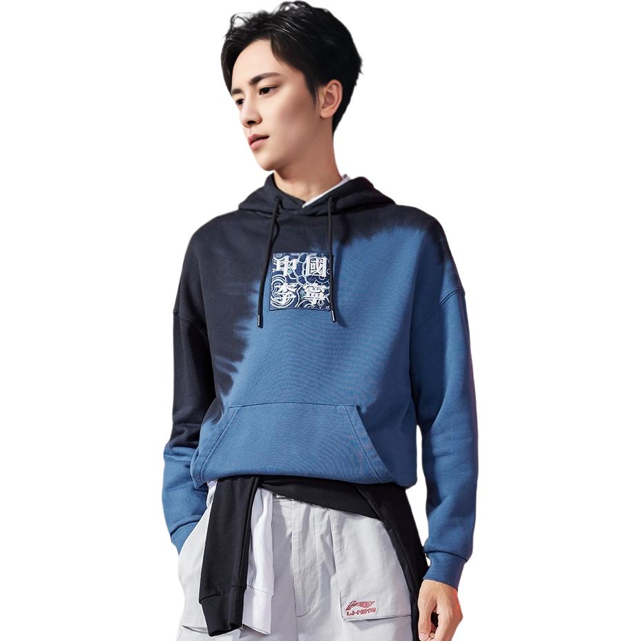 Толстовки Li Ning Унисекс Синие С капюшоном Умеренные Другие AWDRA67-3