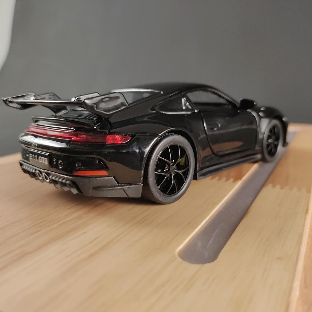 1/32 Porsche 911 GT3 RS Металлическая литая модель гоночного автомобиля Коллекция Хобби Декоративные Миниатюрные Украшения Звук Свет Игрушка Подарок для Друзей