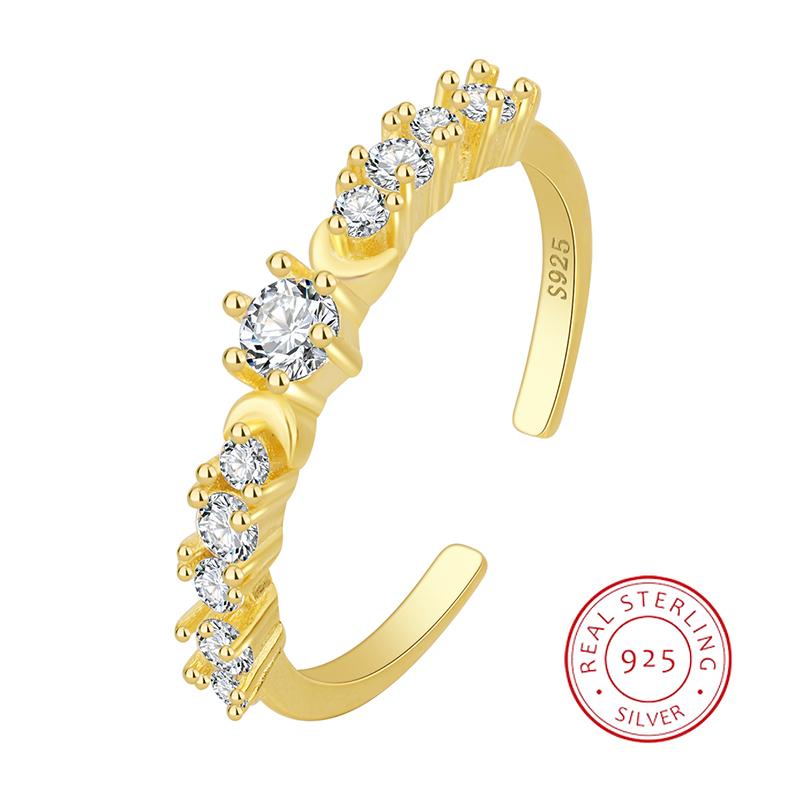 Оригинальность 18-каратного золота Луна с шестью когтями, круглое геометрическое кольцо для пары для женщин, стерлинговое серебро, подарок на годовщину, ювелирные изделия, кольца из стерлингового серебра 925 пробы для женщин