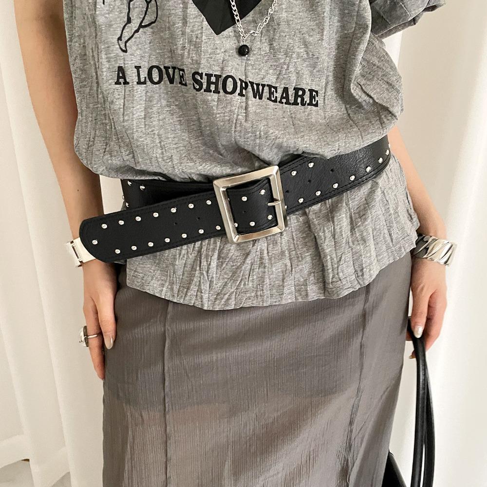 Готический пояс с заклепками в стиле панк, ремень для платья, джинсов, модный широкий женский ремень, уличная одежда