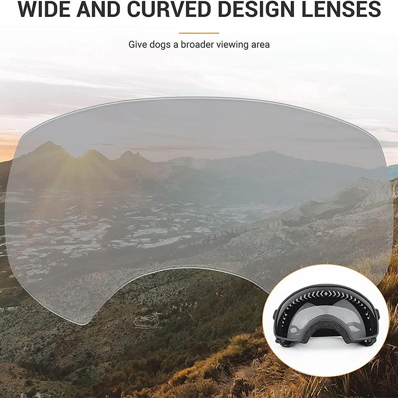Wide View Dog Goggles Medium Large Dog Sport Sunglasses Uv Protection Soft Pet Windproof Glasses For Driving Riding Hiking
