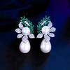 Игольчатые Легкая Роскошь Трехмерные Жемчужные Цветы Темперамент Гуочао Серьги Новые Китайские Циркониевые Инкрустированные Жемчужные Серьги