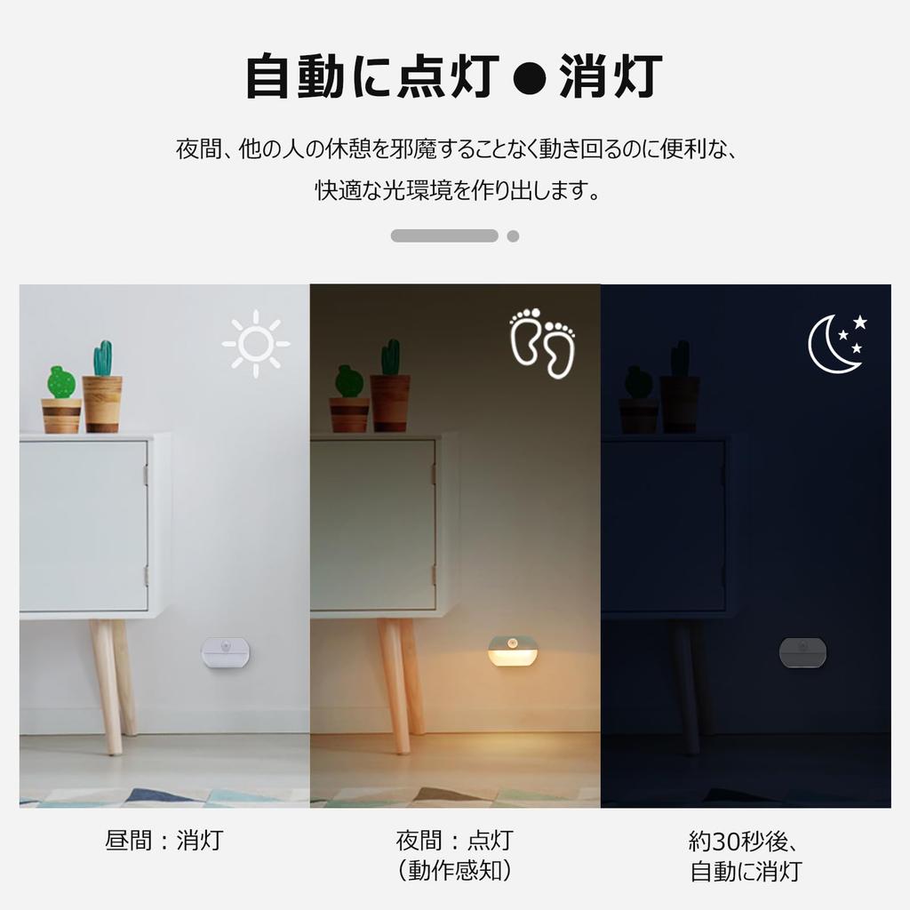 AmmToo LED Sensor Light, Warm White, Footlight, Motion Sensor, No Wiring Required, Night Light, Light Sensor, Automatic OnOff, Refrigerator Light,