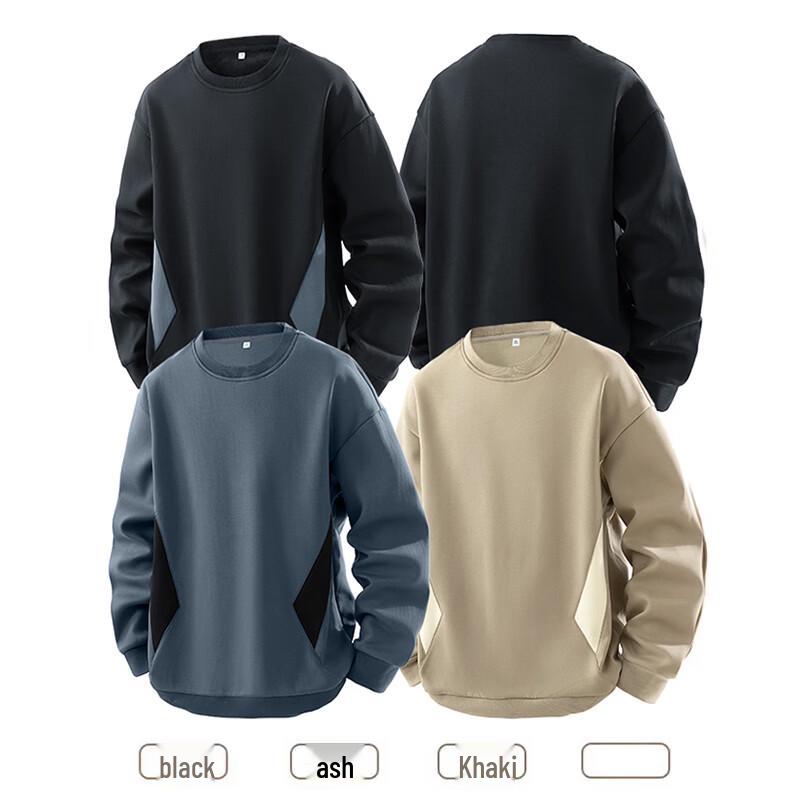 ROMON Men's Color Block Round Neck Sweatshirt