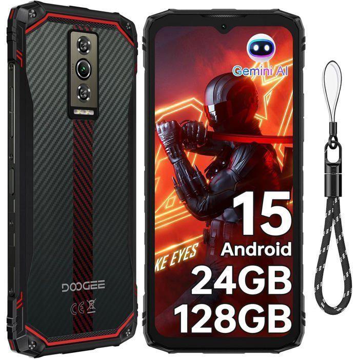 Telephone Portable Incassable DOOGEE Blade 10 Energy 24GO+128GO 6.56" Smartphone Robuste Android 15 6150mAh Dual SIM/NFC Rouge