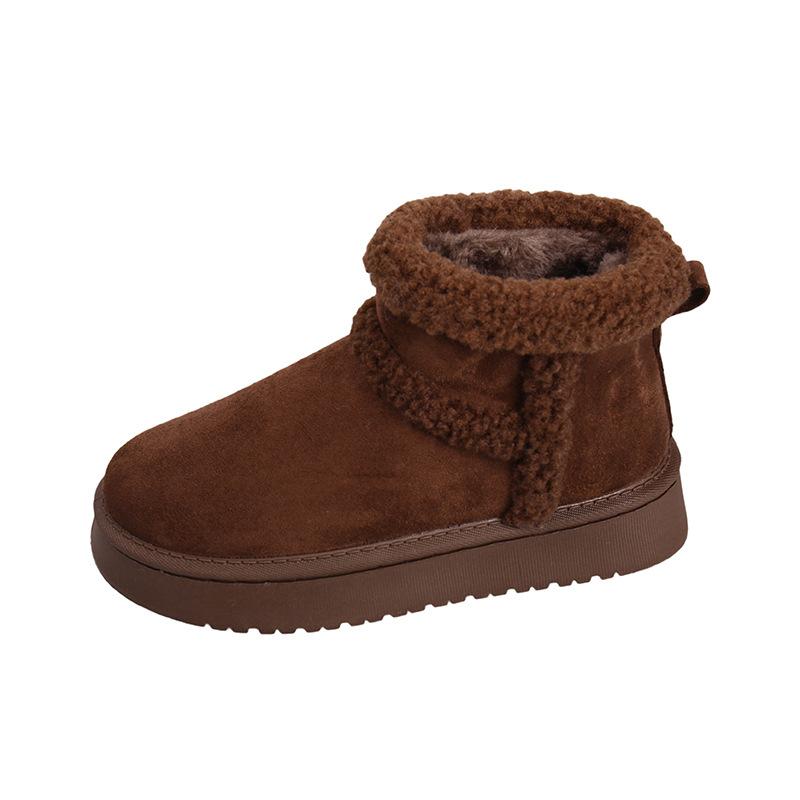 Зимние женские ботинки на толстой подошве 2025 новая бархатная утолщенная хлопковая обувь для Северо-Востока водонепроницаемая, дышащая и теплая верхняя хлопковая обувь