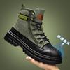 Men's Anti-Collision Shell Toe Martin Boots - Canvas Work Boots for Autumn/Winter 2023
