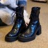 Женские ботильоны Элегантные туфли на высоком каблуке Тренд Новые массивные челси 2025 Зимние сапоги для снега Брендовые праздничные туфли Mujer Botas