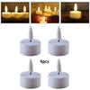 Warm White Flickering LED Tea Lights Set of 4 Flameless Electric Tealights