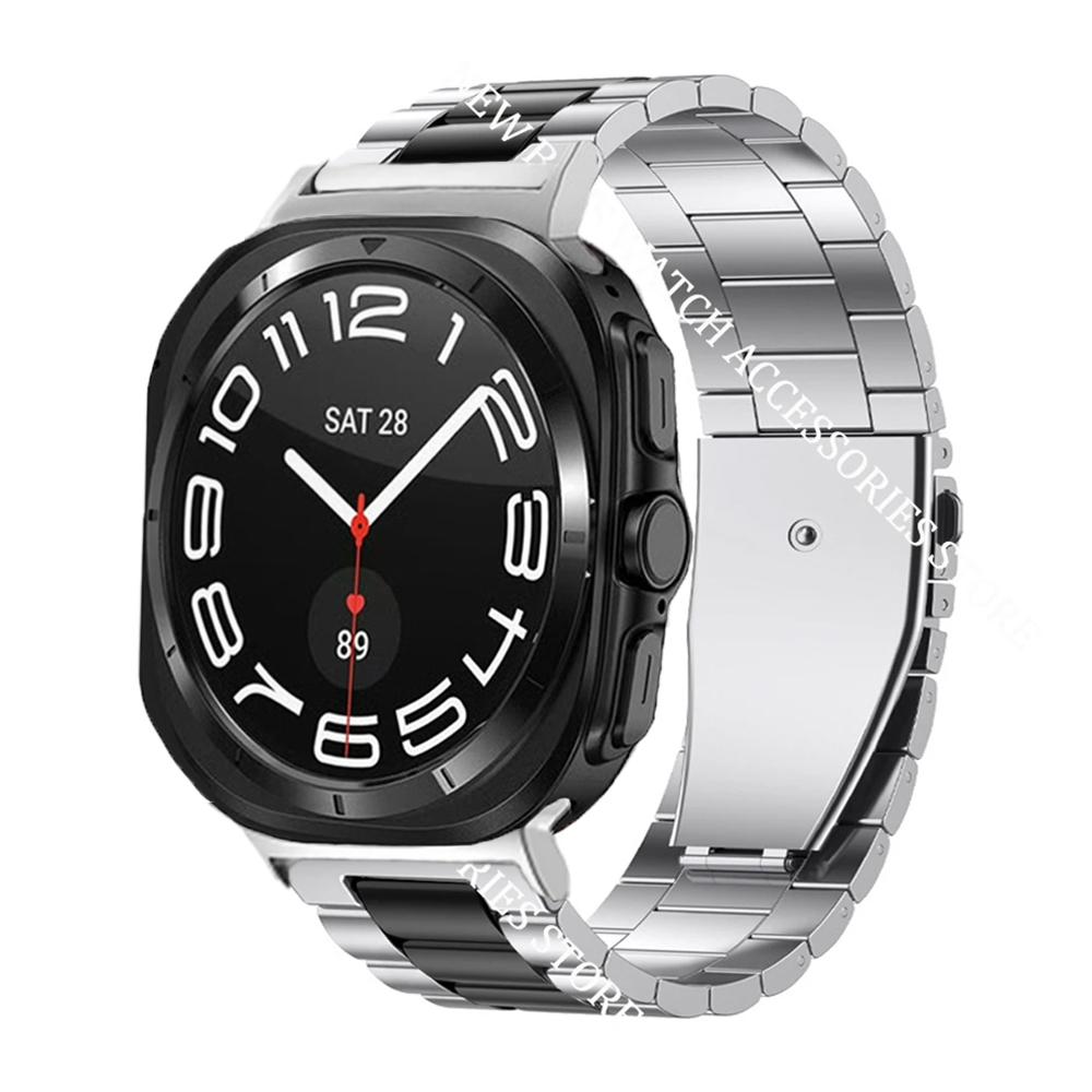 Ремешок из нержавеющей стали для Samsung Galaxy Watch Ultra 47 мм LET Без зазоров Ремешок для SAMSUNG Galaxy ULTRA 47MM Роскошный браслет Correa
