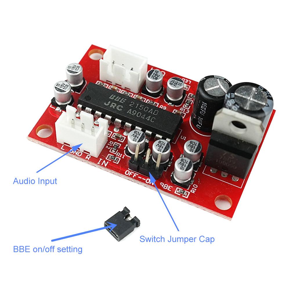 DC 5V-24V JRC2150 Плата темброблока Предусилитель BBE Возбудитель звука Усиливает высокие частоты, бас, чистоту NJM2150 Регулируемая версия Стабильное напряжение